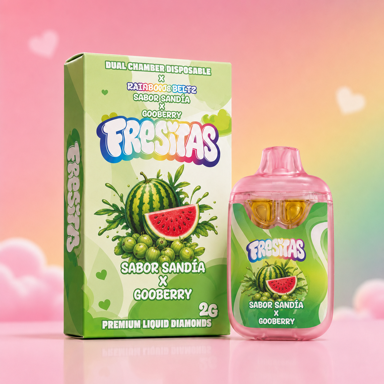 Fresitas Sabor Sandía × Gooberry 2G Dual-Chamber Disposable Fresitas Sabor Sandía × Gooberry 2G Dual-Chamber Disposable
